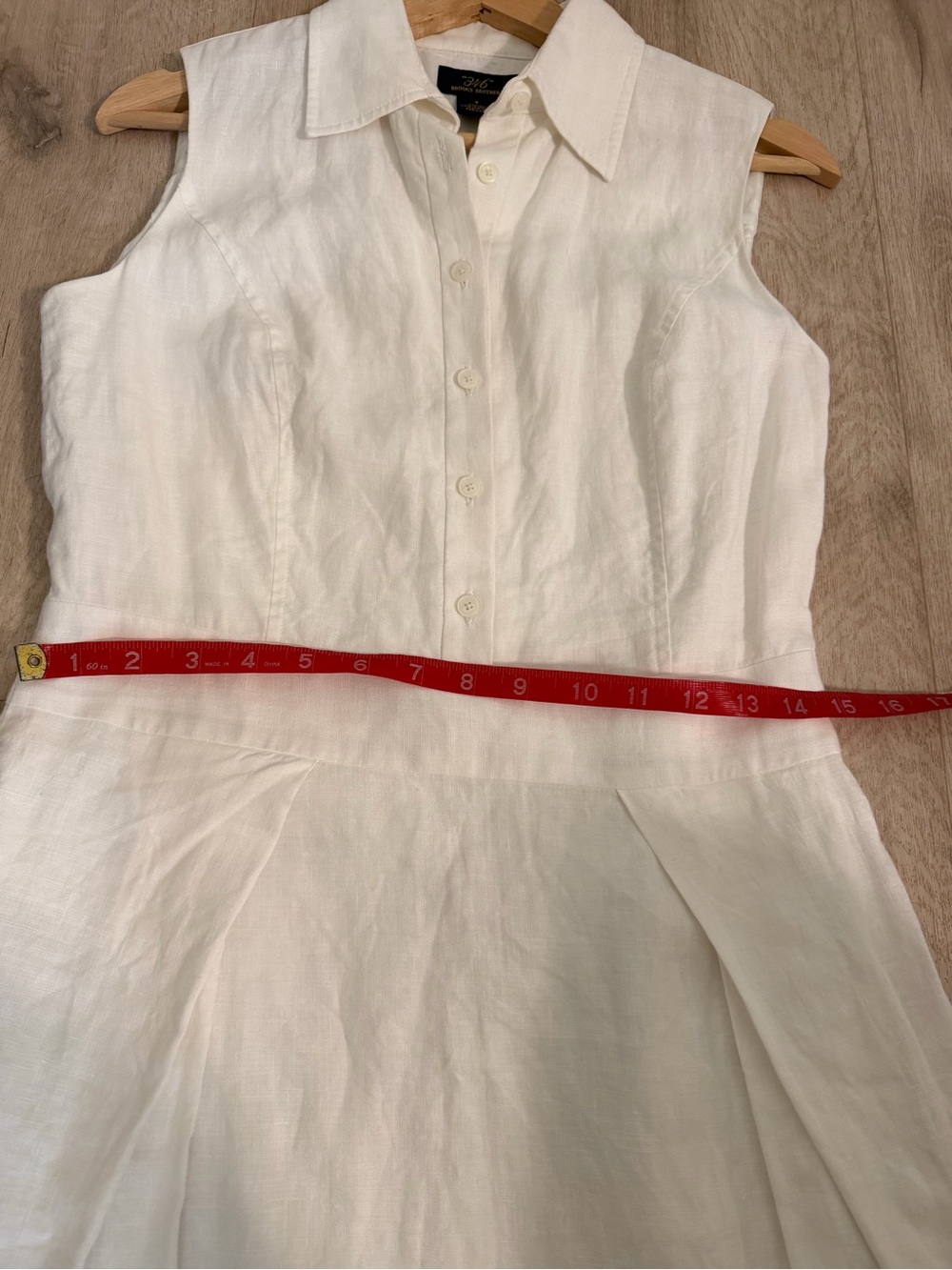 Brooks Brothers linen sleeveless collared shirt dress - Picture 7 of 8